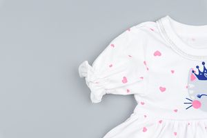 Боди-платье "Принцесса", цвет белый с розовыми сердечками, р. 62