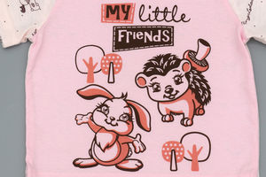Футболка "Мои маленькие друзья", цвет розовый, р. 68