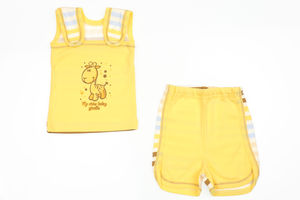 Комплект "Тропики" (майка, шорты), цвет желтый с жирафом, р. 80