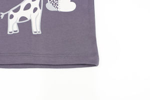 Комплект "Экзотические животные" (кофта без кнопки, штаны), цвет серый, полоска жираф, р. 74