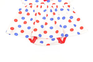 Боди платье "Морская леди", цвет белый в красно-синий горошек, р. 80