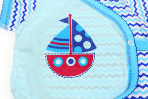 Распашонка "Морская", цвет мятный с корабликом, р. 62