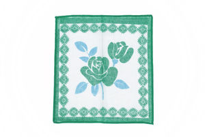 Платочки "Набор из 2-х", цвет зеленый с цветами, р. 25х25