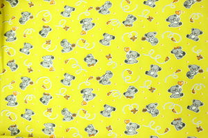 Пелёнка из футера, цвет жёлтый с мишками, р. 90х120