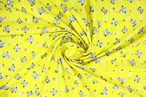 Пелёнка из футера, цвет жёлтый с мишками, р. 90х120