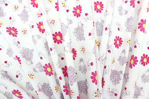 Пелёнка трикотажная (кулирка), цвет белый с розовыми цветами, р. 90х120
